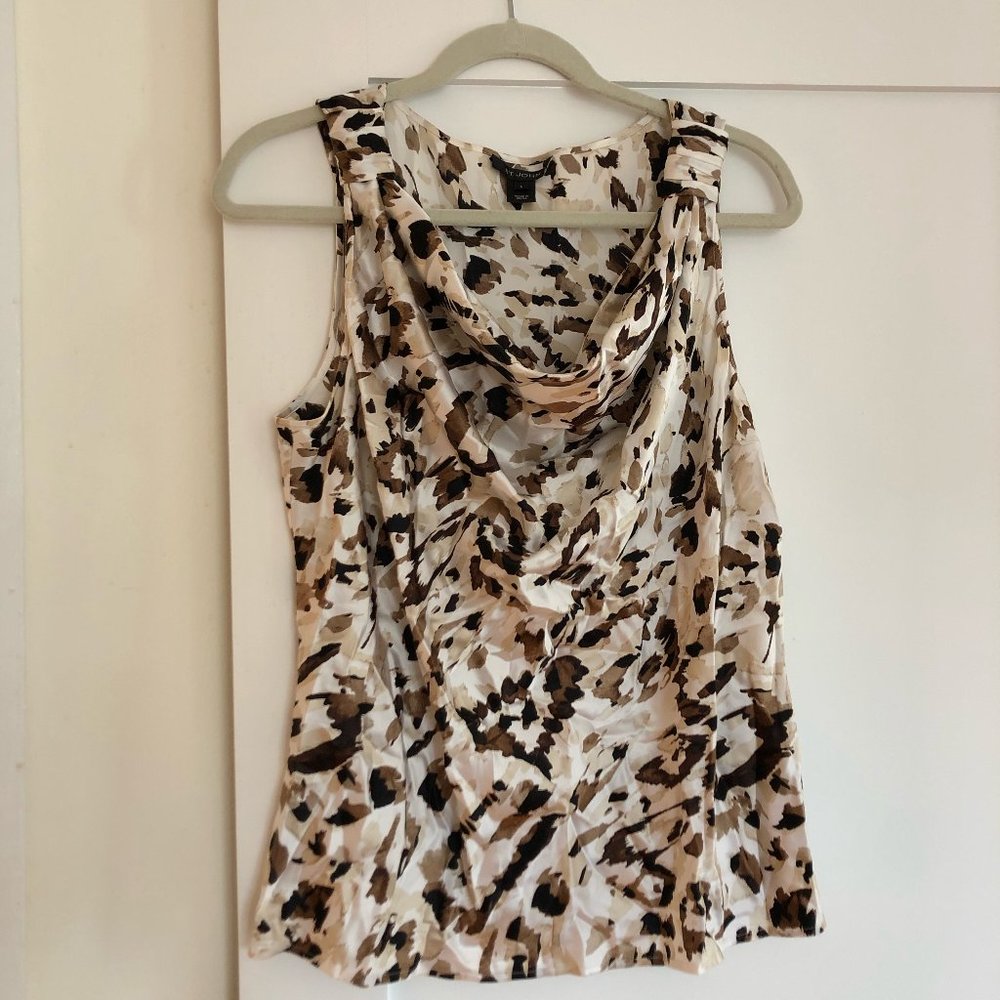 St. John Animal Print Silk Blouse